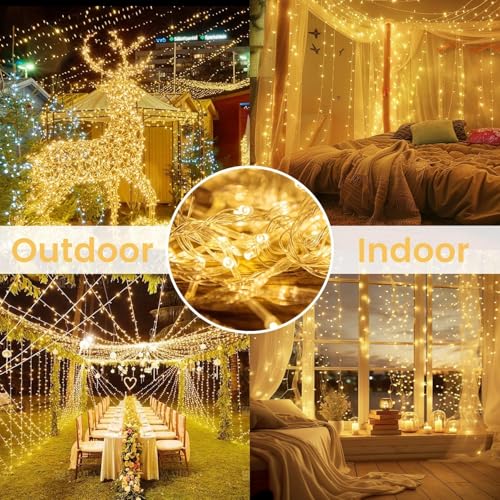 4 Pack 200 LED Battery Operated String Lights