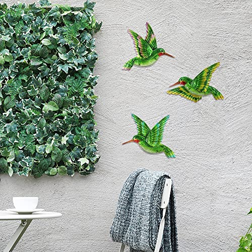 Glass Hummingbird Wall Art Hummingbird Decor Metal Fence Decorative Hanging