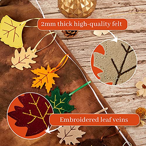 24 Pcs Thanksgiving Felt Ornaments Autumn Leaves Decor for Tree (24 Count)