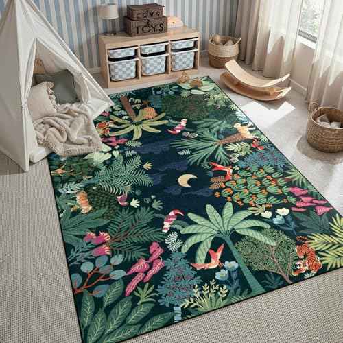 Midnight Jungle Kids Room Rug (35 Sq Ft)