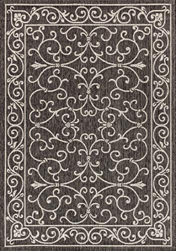 Vintage Filigree Indoor Outdoor Area Rug 3X5 Black