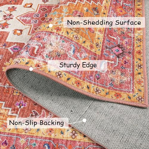 Ultra Thin Washable Pink Runner Rug