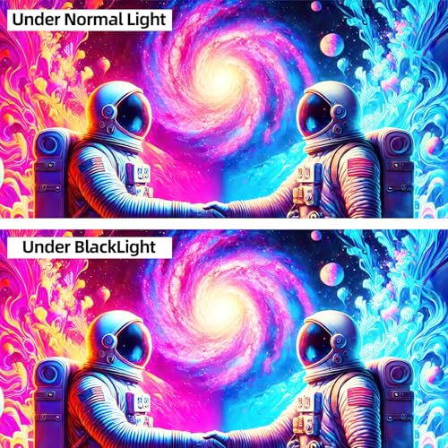 Blacklight Tapestry Galaxy Astronaut Neon Decor 59 x 78 Inch