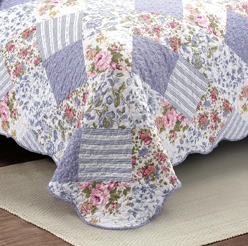 Rose Violet Patchwork Quilt Set