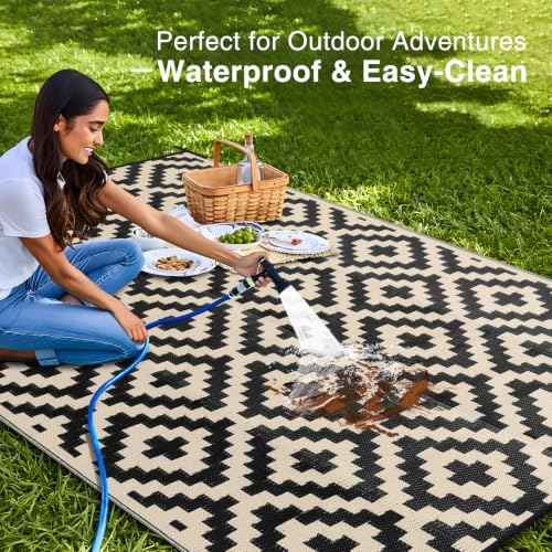 Outdoor Rug 8x10 ft Waterproof Reversible Mat