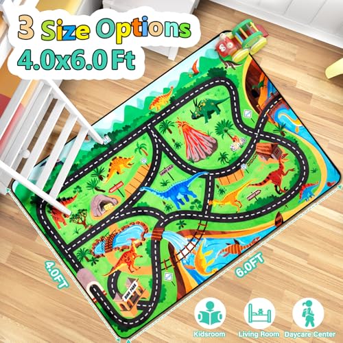 Kids Dinosaur Play Rug (24 Sq Ft)