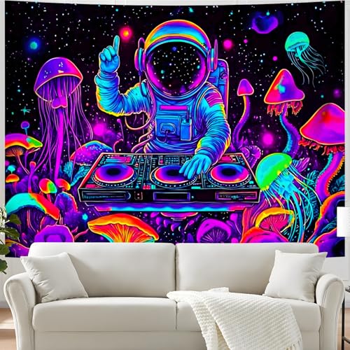 Astronaut Space Blacklight Tapestry 79"x59"