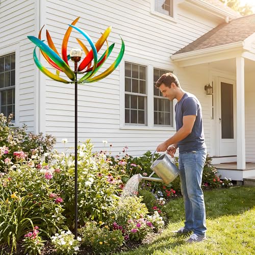 83 Inch Solar Wind Spinner Outdoor Metal
