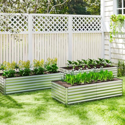 8x4x2ft Outdoor Metal Raised Garden Bed (2 Count)