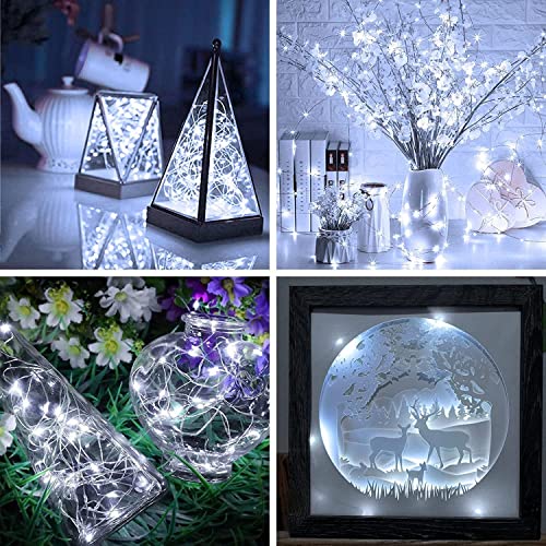 20 Pack Fairy Lights Battery Operated 7ft 20 LED Mini Fairy String Lights Waterproof Copper Wire Firefly Starry Lights for Wedding Party Mason Jars Christmas Centerpiece Table Decorations (20 Count)
