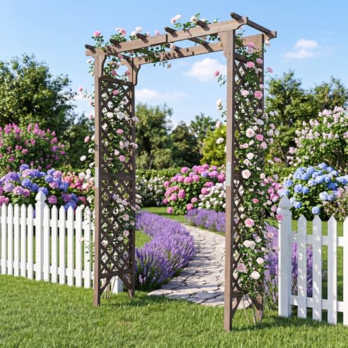 85" Wooden Garden Arch Trellis