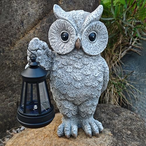 Solar Owl Garden Statue with LED Lantern