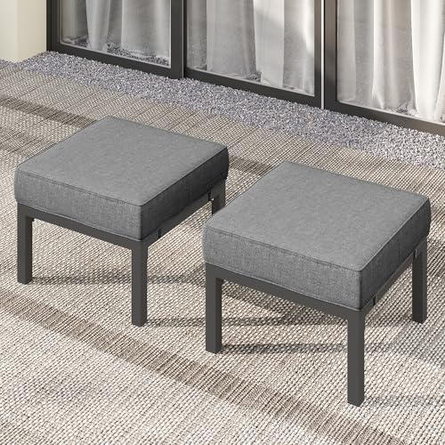 Outdoor Footstools Patio Ottoman Set of 2