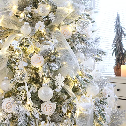 25 Pack Assorted Clear Christmas Ball Ornaments (25 Count)