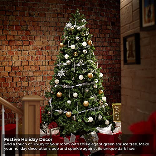 6FT Realistic Green Spruce Unlit Artificial Holiday Christmas Tree with Sturdy Metal Stand