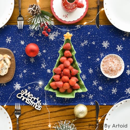 Snowman Christmas Table Runner Home Party Decor 13x120 Inch
