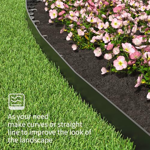 Landscape Edging 4 Inch Tall 100FT with 110Pcs Metal Spikes