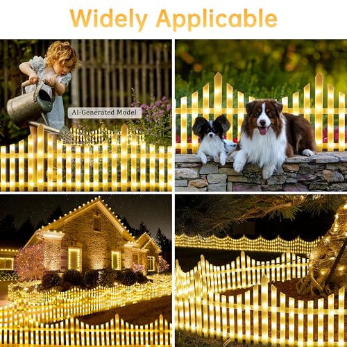 8 Pack Warm White Lighted Garden Fence (8.98 Sq Ft)