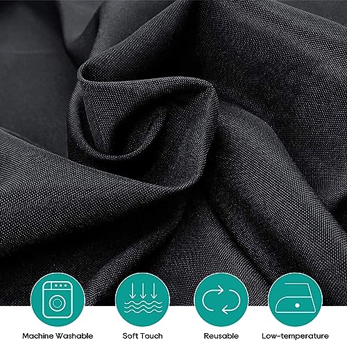 5 Pack 120 Inch Black Tablecloths for Round Tables (5 Count)