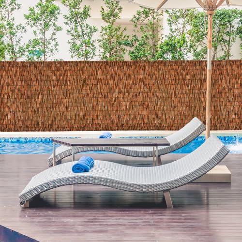 Brown 2 Pack 4FT X16.4FT Reed Fencing Roll Bamboo Privacy Screen (2 Count)