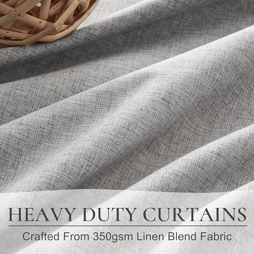Gray 108 Inch Extra Long Curtains for Living Room 2 Panels Set