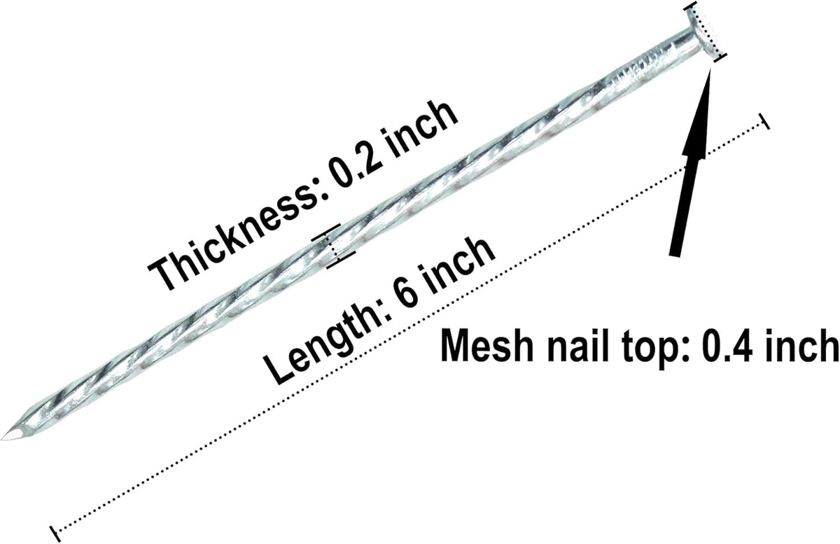 50/100/150 Pack 6" Solid Galvanized Non-Rust Metal Garden Stakes Spiral Landscape Edging Anchors for Paver Edging, Gardening, House Construction, etc (100)