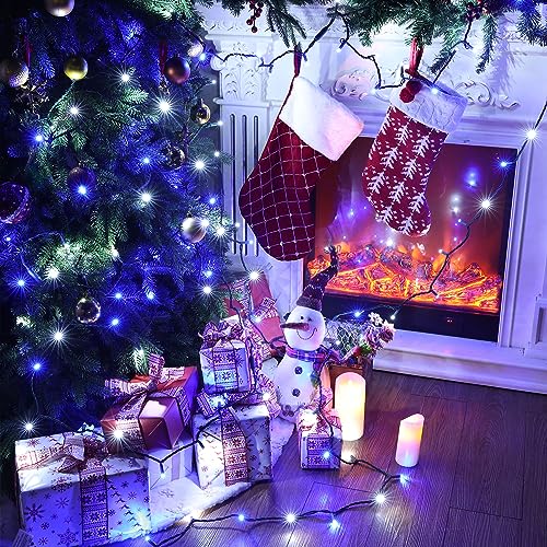 5MM Wide Angle Christmas Lights Blue & White