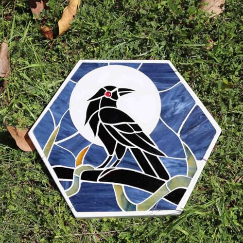 MSS004 Tiffany Style Stained Glass Mosaic Decorative Stepping Stone for Garden Decor