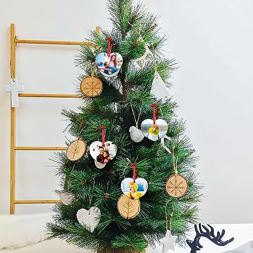Personalized Christmas Ornaments 2025 Wood Custom Picture Text Hanging Ornament Customized Christmas Tree Decorations Keepsake Gift for Family Couples Xmas Tree Home Decor