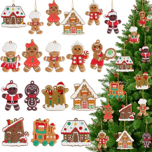 36pcs Gingerbread Man Ornaments for Christmas Tree (36 Count)