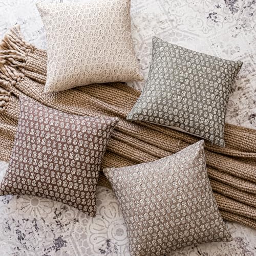 Decorative Floral Print Throw Pillow Covers 20×20 Inch (2 Count)