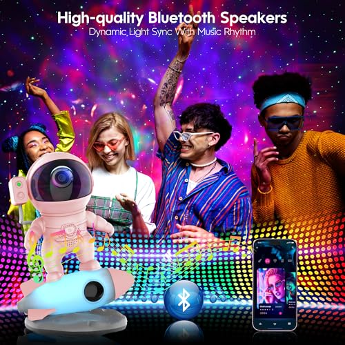 Astronaut Galaxy Projector Night Lights with Rocket Lamp