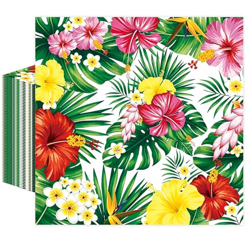 50 Pcs Hawaiian Luau Napkins 6.5 x 6.5 inch (50 Count)