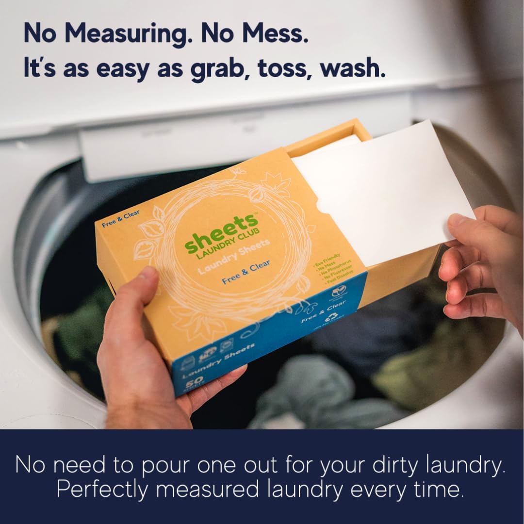 Sheets Laundry Club Laundry Detergent Sheets, 400 Loads - Fresh Linen Scent, Eco-Friendly, Quick-Dissolving Formula, Hypoallergenic, Septic Safe, Plastic-Free Packaging - 200 Sheets - HavenBliss Decor