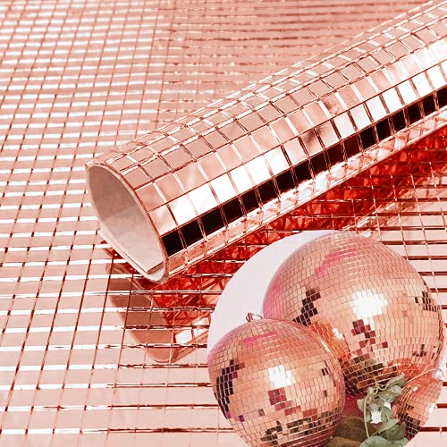 Real Glass Silver Mirrors Mosaic Tiles Sticker for Craft Square Glass Tiles Self Adhesive (39.37 Sq Ft)