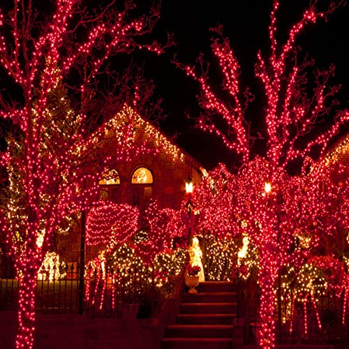 75.8 FT 200 LED Extendable Red Christmas String Lights Indoor Outdoor