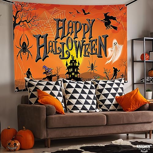 Orange Happy Halloween Banner 72x44 Inch