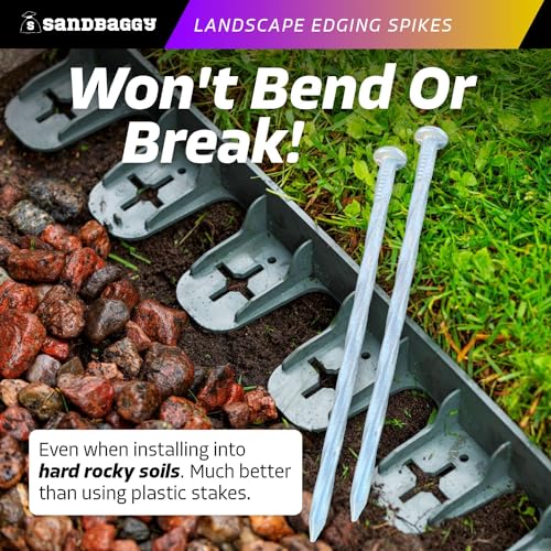 6 Inch Galvanized Landscape Edging Spikes (200 Count)