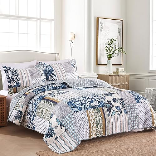 King Quilt Set Reversible Quilted Bedspread 3