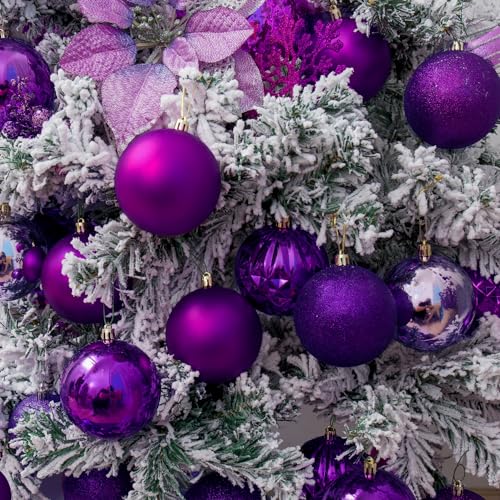 2.36" Purple Christmas Ball Ornaments (34 Count)