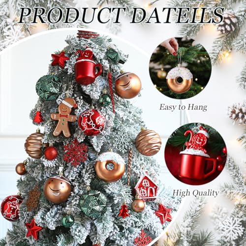Gingerbread Man Christmas Tree Ball Ornaments Set (72 Count)