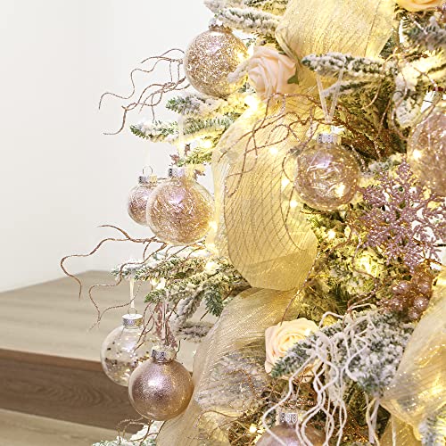 24 Pack Clear Christmas Ball Ornaments with Fillers (24 Count)