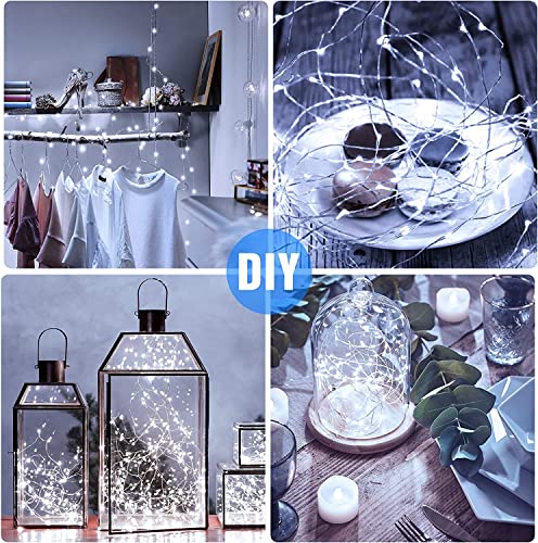 20 Pack Fairy Lights Battery Operated 7ft 20 LED Mini Fairy String Lights Waterproof Copper Wire Firefly Starry Lights for Wedding Party Mason Jars Christmas Centerpiece Table Decorations (20 Count)