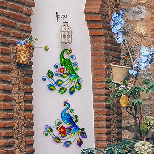 Metal Peacock Wall Art Decor (2 Count)