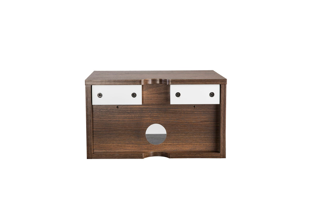 Jackson Wall Mounted Floating Bedroom Nightstand with Storage Drawer and Modern Open Shelf Cubby Set of 2