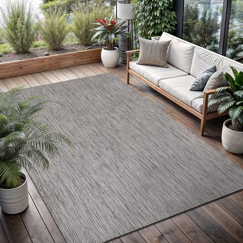 Washable Indoor Outdoor Rug 6x9 Weather Resistant Area Rugs Modern Solid for Porch Deck Balcony Backyard Patio Outside Carpet