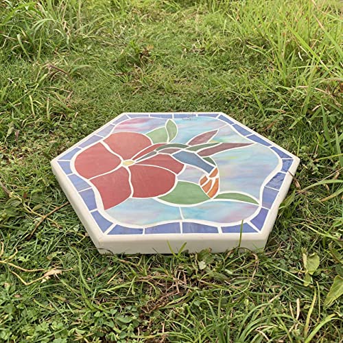 MSS003 Tiffany Style Stained Glass Mosaic Decorative Stepping Stone for Garden Decor