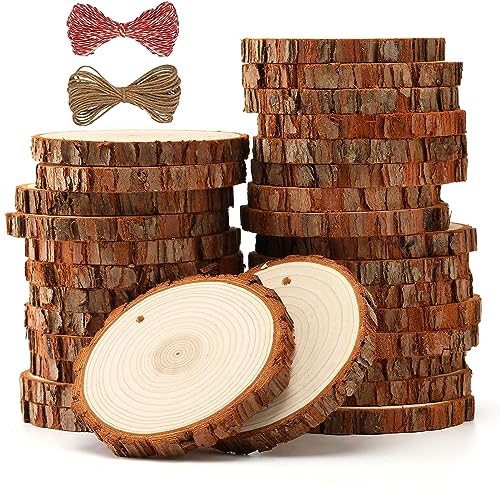 Unfinished Wood Slices 30pcs 2.8" (30 Count)