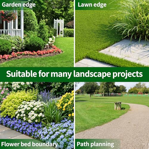 Landscape Edging 4in Garden Edging Borders No Dig 33ft (61 Count)