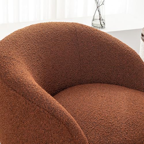 34" W No Assembly Boucle Swivel Barrel Chairs Set of 2 (2 Count)